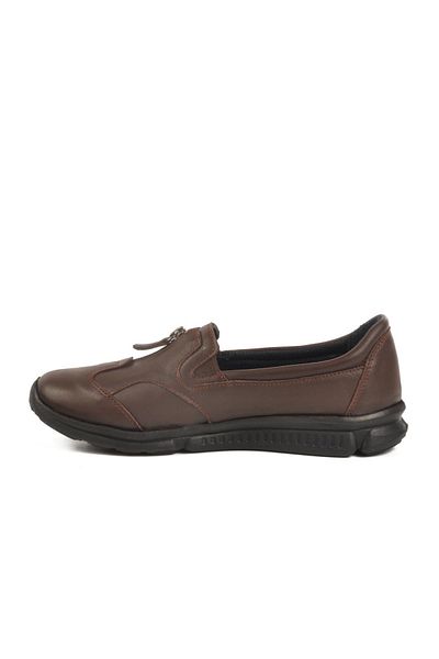 AYAKMOD 603 Z Orthopedic Anatomical Genuine Leather Women's Brown Casual Shoes