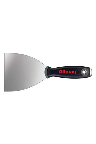 ALLWAY أدوات بمقبض ناعم من الفولاذ الكربوني بمفصل مرن، سكين أسود وفضي، 4 بوصات