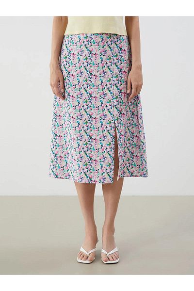 LC Waikiki LCWAIKIKI Fusta clasică în formă de A, cu talie elastică, florală (S5)