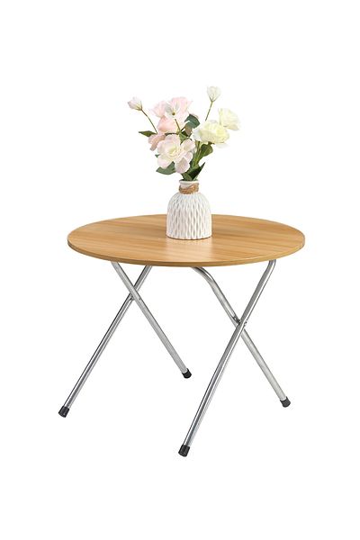 Lawazim Round Foldable Table 58.5x58.5x50CM - Compact Dining Table for Home, Outdoor, Picnics