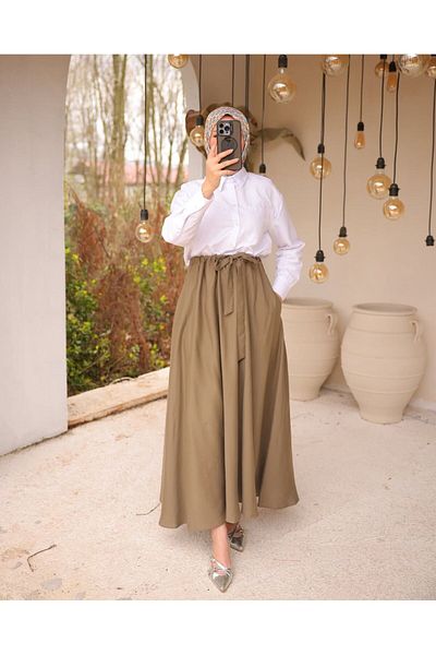 BWEST SEVDA Belly Tie Modal Skirt