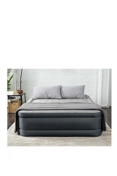 BESTWAY Inflatable Air Mattress - Large Velvety Air Bed with Built-in Air Pump for Camping and Home