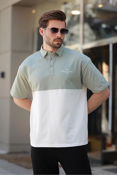 Madmext Ecru Polo Neck Men's T-Shirt E7116