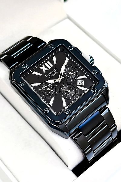 Ferrucci Function Men's Wristwatch, Steel Band 3Atm Water Resistant Navy Blue Sdfer168