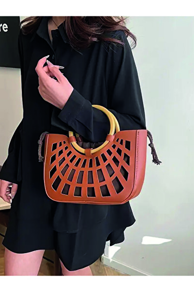 ÇANTA حقيبة يد بتصميم شبكي وحزام للإغلاق مبطنة كاجوال أنيقة حقيبة يد نسائية ب...