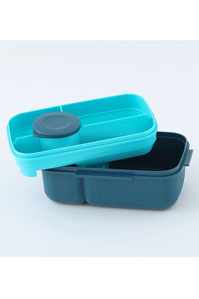 Fab N Funky Super Dino Themed Lunch Box, Durable, Compact, Easy to Use, 3 Years+, 21.8 x 14 x 10.5 cm - Green