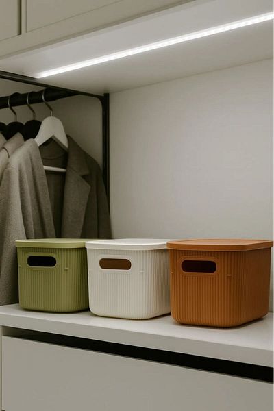 Bayev Colors Mix 3 Pieces 6 Lt Cabinet Organizer Organizer Hobby Toy Box Storage Box with Lid