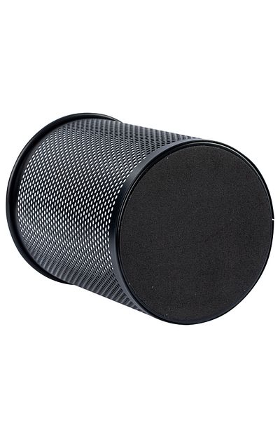 Deli E909 Pen Holder Φ84×106mm Mesh Steel Ideal for Office Desktop – Black