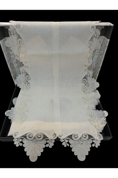 KÜBRAHOME'S Gardenya Linen 5 Piece Lace Living Room Set