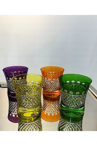 DECOSTYLE Colorful Vega Soft Drink and Water Glass 240Cc Set of 4 Colors