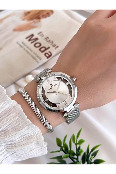 Daniel Klein Steel Cord 3 Atm Water Resistant Special Design Women Wristwatch+Bracelet Vs.Blkt.0446