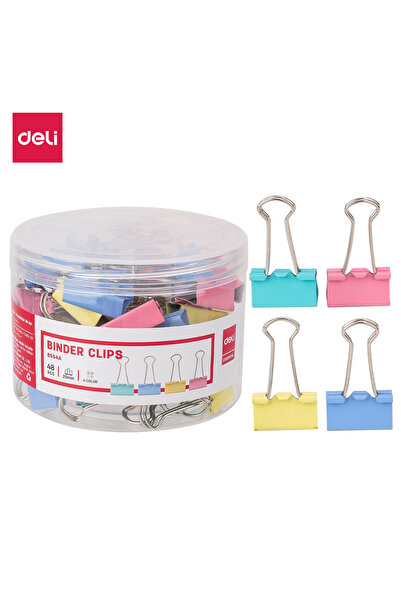 Deli E8554A Binder Clips 25mm, 48PCS, 4 Colors – ideal for organizing office ...