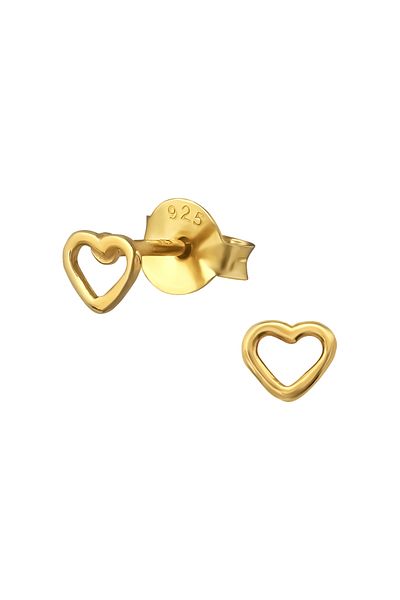 Sophia Collection Children's earrings 925 silver 24k gold plated Heart model
