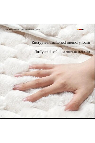 Genel Markalar (1ADET) Tavşan Tüyü Petek Desen Kaymaz Taban Banyo Paspası