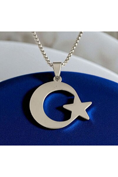 AKSESUARIM Ay Yıldız Çelik Kolye Ucu