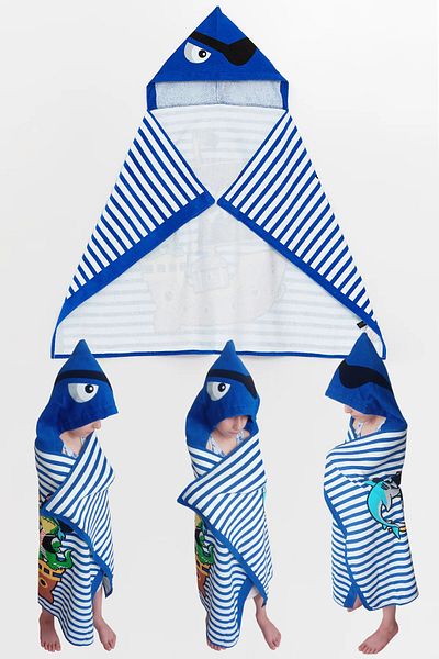 Yeşil Oyuncak Children's Beach Towel Hooded + Swimming Lifebuoy + Inflatable Arm Sleeve Set of 3 Beach Pool Sea Swimming Set