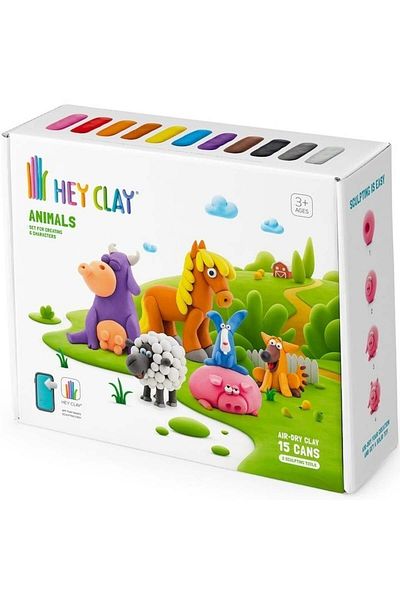 Hey Clay Set - Animals, 15 Boxes