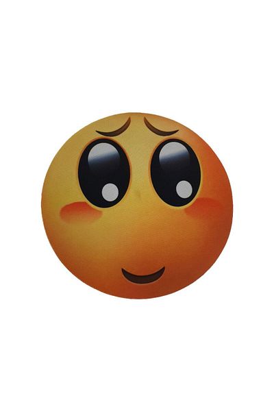 OEM Round Mousepad With Emoticon Design - 200mm, Canvas Rubber, Water Resistant - Cheerful And Practical