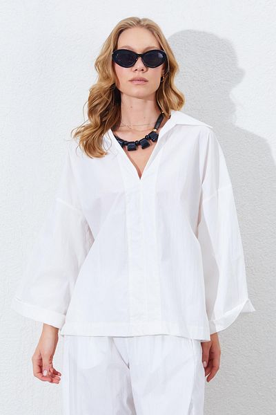 TENA Women's Bone Deep V-Neck Elbow Sleeve Casual Shirt
