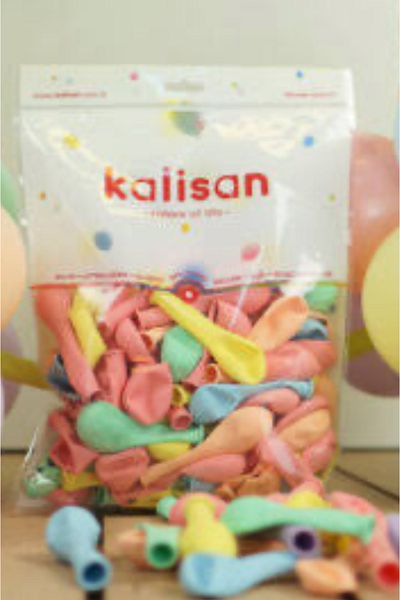 Çemrek Süs Parti Kalisan Makaron Balon 5 Inch Mini Mixed Color Pack of 100