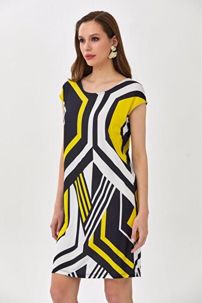 İKİLER Sırtı Kuşgözü ve Biye Detaylı Elbise 025-2521