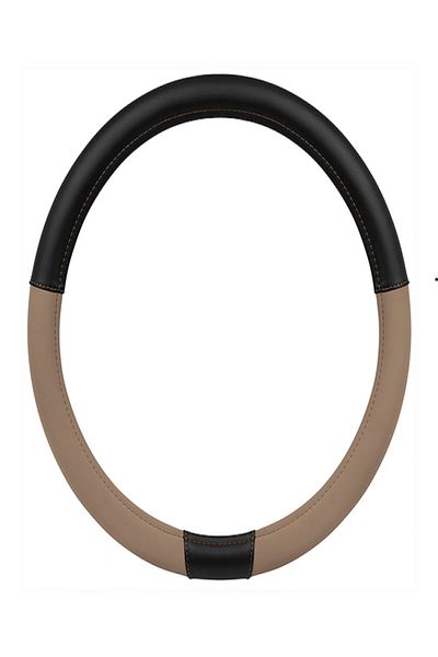 Cat Durable Two Tone Ergonomic Soft Leather Grip Steering Wheel Cover