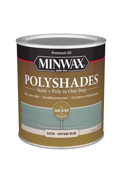 Minwax Polyshades One Step Wood Stain and Polyurethane Finish Satin Vintage Blue 1qt