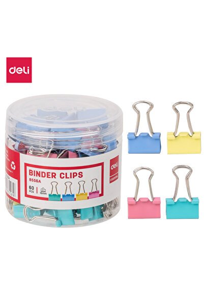 Deli E8556A Binder Clips 15mm, 60PCS, 4 Colors – ideal for organizing school ...