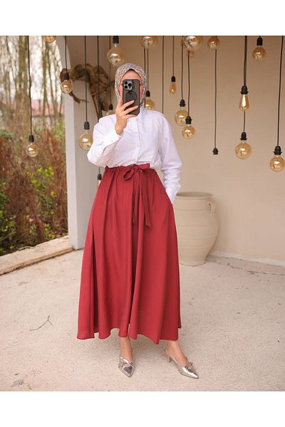 BWEST SEVDA Belly Tie Modal Skirt
