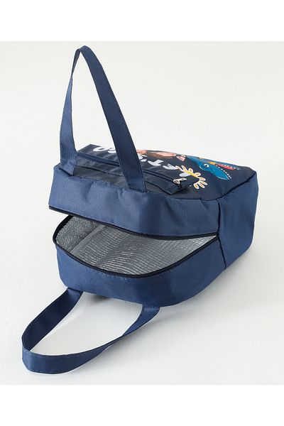 Fab N Funky Letâ€™s Go Themed Lunchbag, Lightweight, Spacious, Easy to Carry, 3 Years+, 22 x 11 x 24 cm - Navy