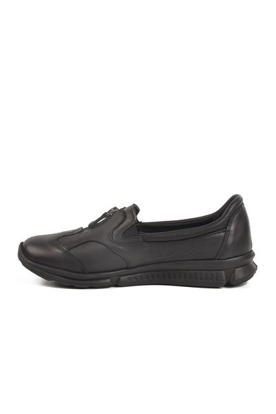 AYAKMOD 603 Z Orthopedic Anatomical Genuine Leather Women's Black Casual Shoes