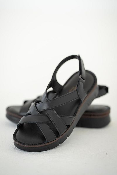 Parponi Napel Women's Genuine Leather Sandals Black
