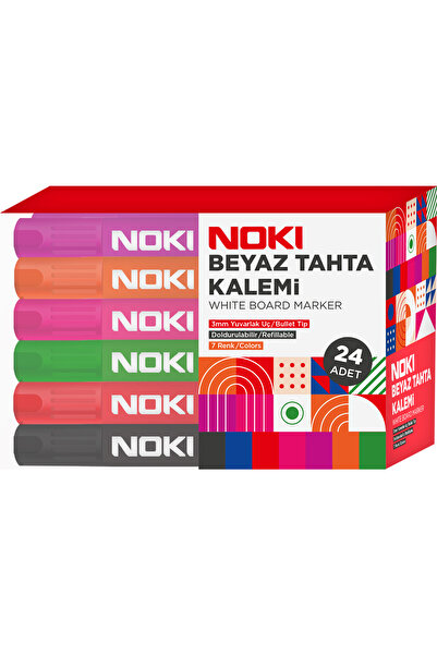 Noki Doldurulabilir Beyaz Tahta Kalemi 24'lü Pet 7 Renk