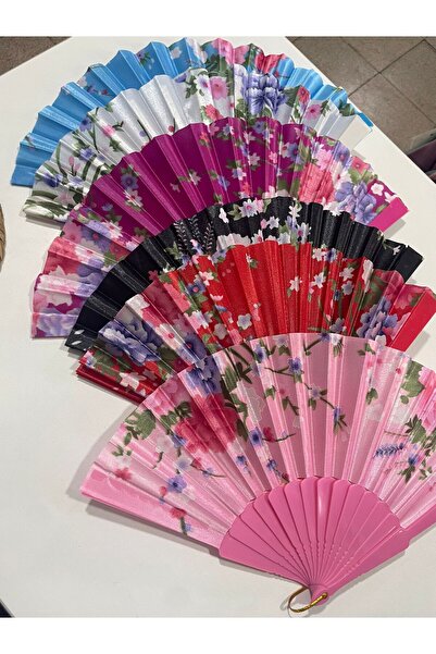 Tasarım Plastik Kumaş Yelpaze 6 lı karışık 038