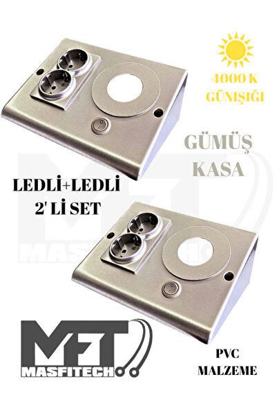 Masfitech Dolap Ve Tezgah Altı Prizli Led Aydınlatma –3 Watt 4000k Günışığı |...