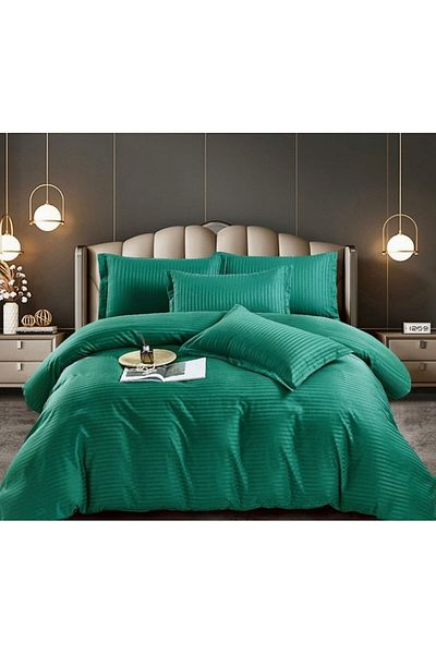 celhome Bed Linen Set Damask Type 6 Pieces, CELhome, Green