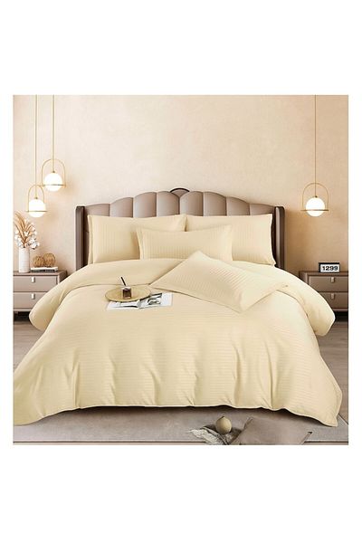 celhome Bed Linen Damask Type 6 Pieces, Elastic Sheet 180 x 200 cm, Duvet Cover 200 x 230 cm, 2 Pillowcases