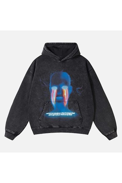 Ekospot Supermade Neon Eye Printed Hoodie Sweatshirt