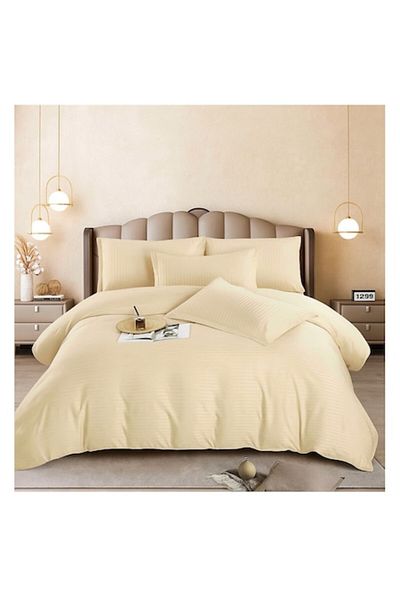 celhome Bed Linen Damask Type 6 Pieces, Elastic Sheet 180 x 200 cm, Duvet Cover 200 x 230 cm, 2 Pillowcases