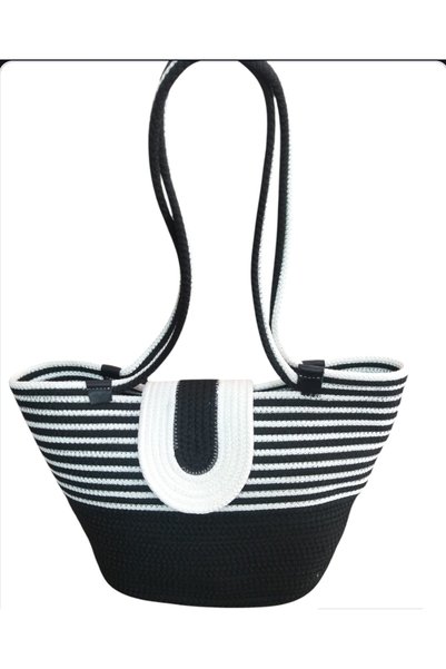 UPEKA Jütip Natural Straw Look Holiday Beach Seasonal Useful Hand Shoulder Bag Size27.Gnş40.Içdrnlk25Cm
