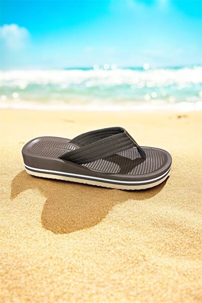 HANOX Dalya Brown Printed Eva Sole Wedge Heel Women's Flip Flops Beach Slippers Flip Flops (4.0) cm