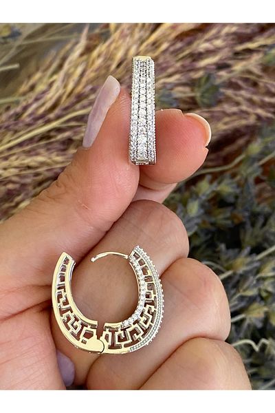 Lucios Golden Craftsmanship Labyrinth Hoop Earrings