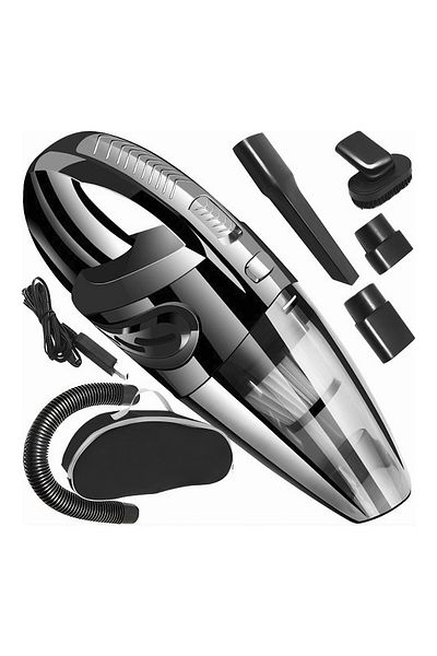 varioshop Aspirator de mana portabil cu acumultor VarioShop®, pentru uz caznic sau auto, husa inclusa, incarc