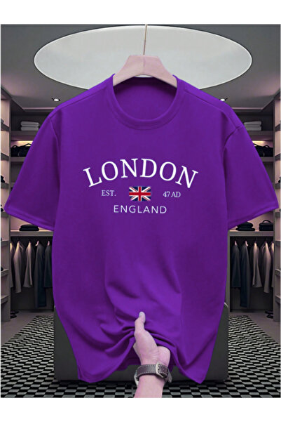 MOONBULL Ανδρικό μπλουζάκι London England με στάμπα oversize