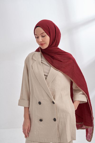 ARMANDA Muslin Tie Shal - Bordo