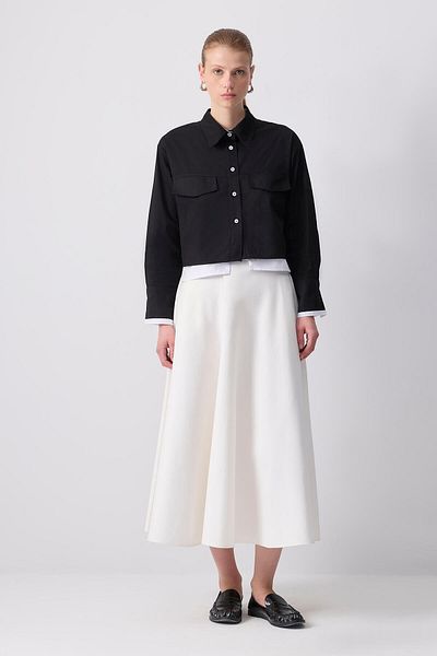 Touché Privé Cep Detail Poplin Crop Shirt
