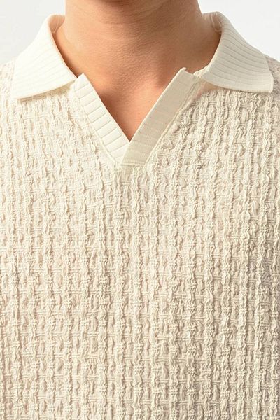MARRAKECH Polo Neck Textured Men's T-Shirt