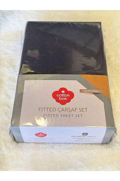 Cotton Box 100% Cotton Ranforce Single Fitted Sheet Set 120X200 cm Anthracite