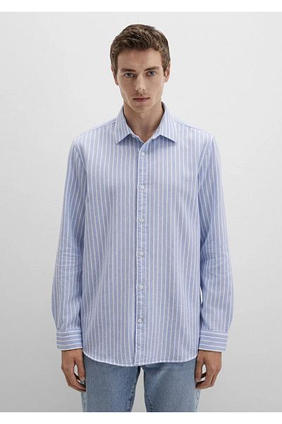 Mavi Men's Blue M0211693-90912 Striped Shirt