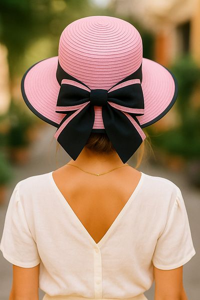 LAGRANZE Women's Bow Straw Hat